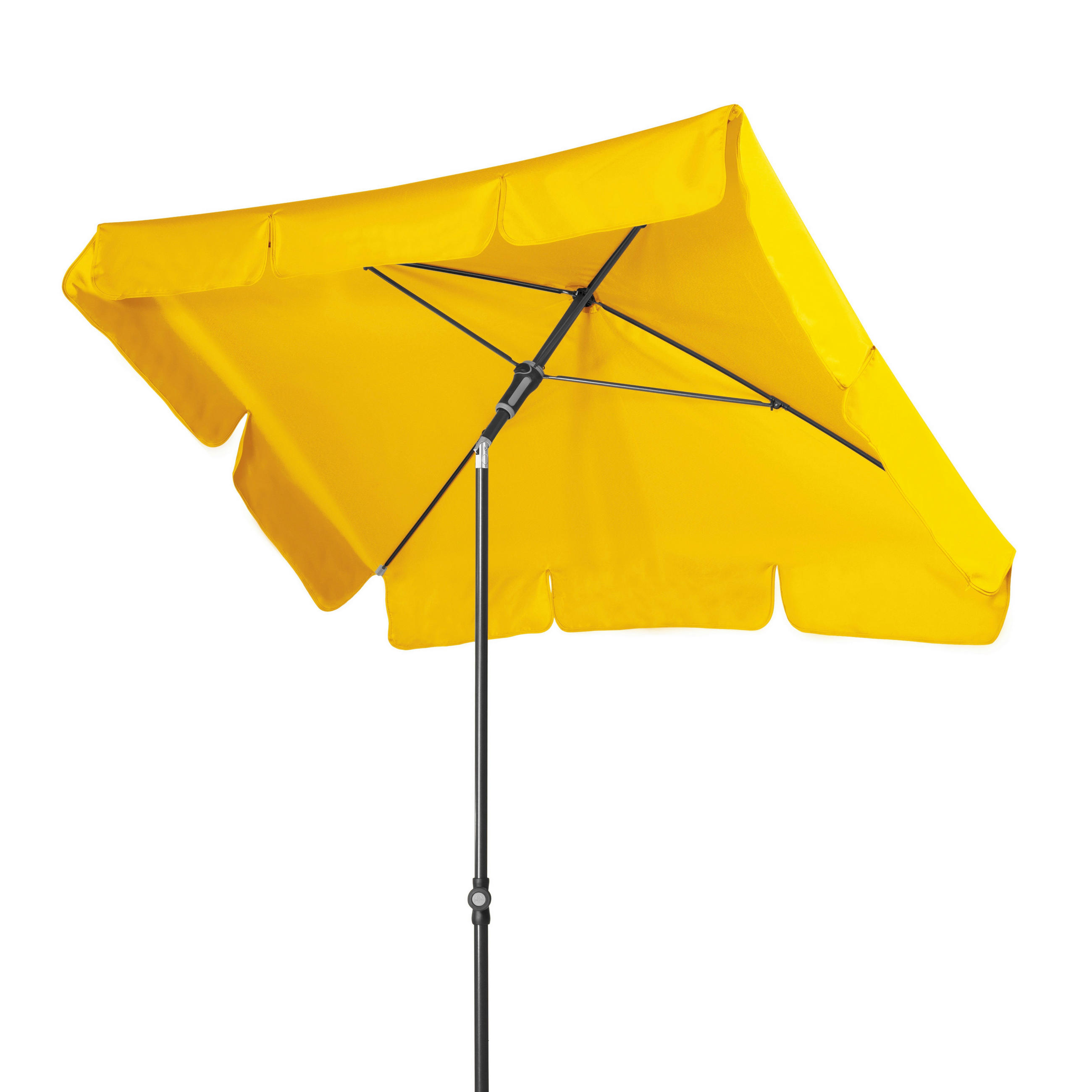 SONNENSCHIRM  185/120 cm  - Anthrazit/Gelb, Basics, Textil/Metall (185/120cm) - Doppler