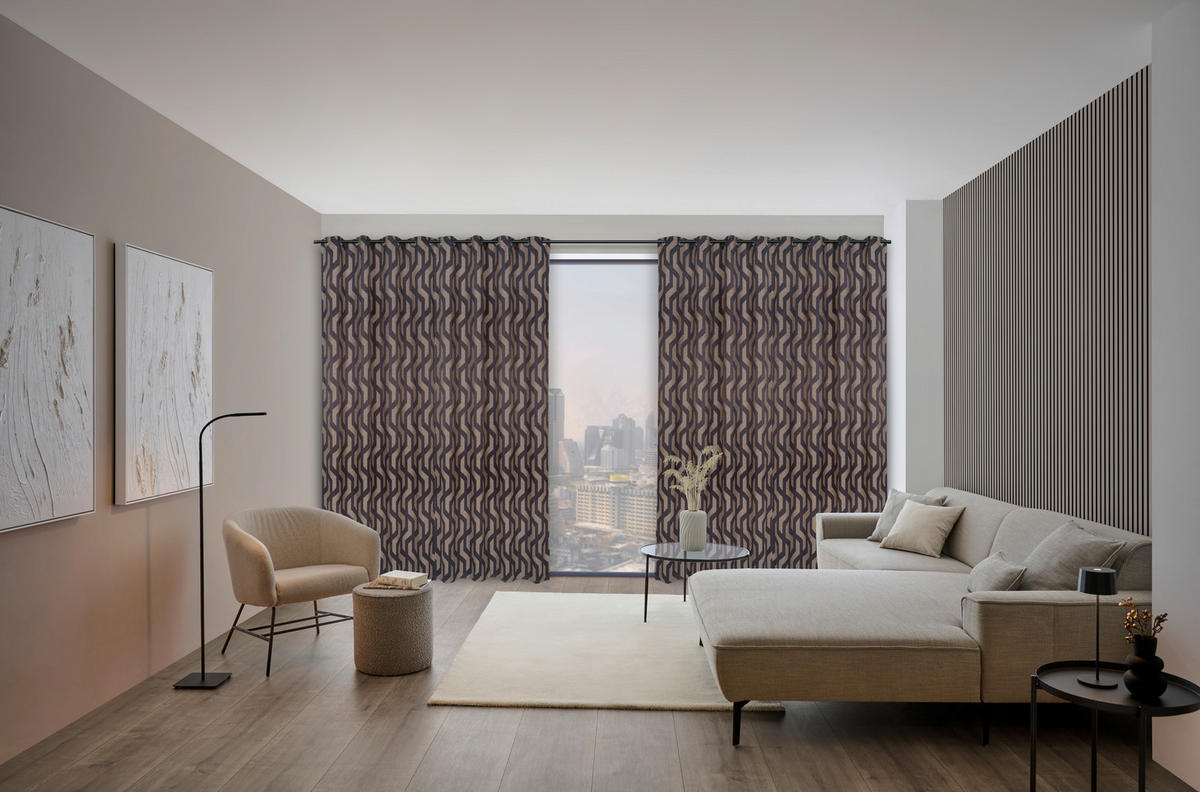 ÖSENSCHAL ALONSO blickdicht 140/260 cm   - Beige, Design, Textil (140/260cm) - Dieter Knoll