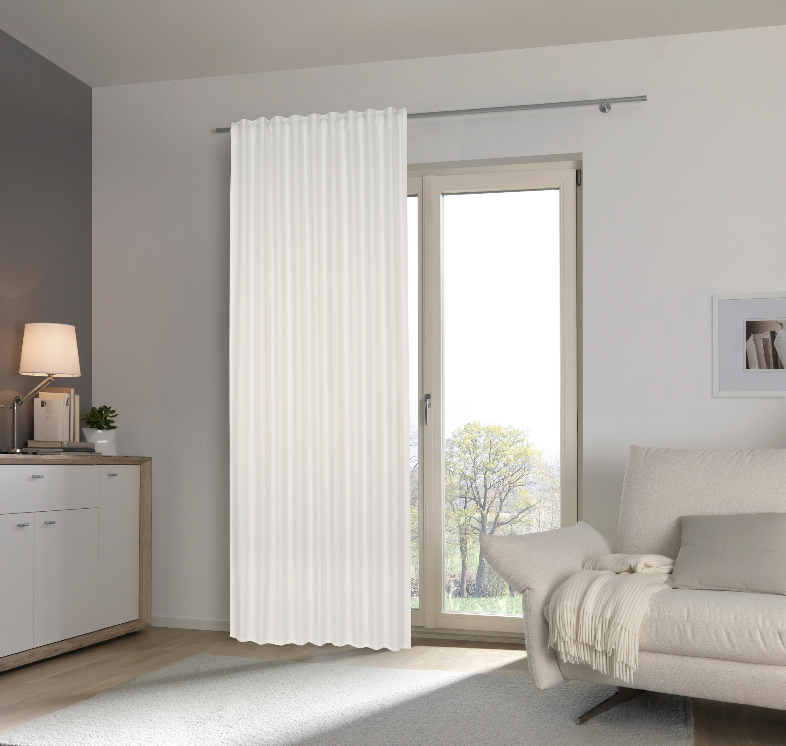 GARDINLÄNGD ej transparent  - vit, Basics, textil (135/245cm) - Esposa