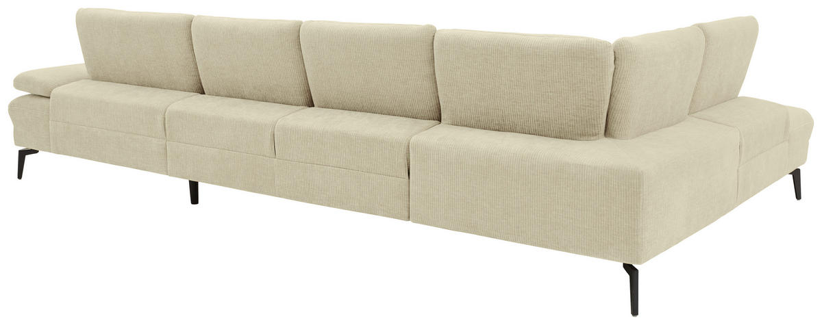 WOHNLANDSCHAFT in Webstoff Creme  - Creme/Schwarz, Design, Textil/Metall (208/354/157cm) - Dieter Knoll