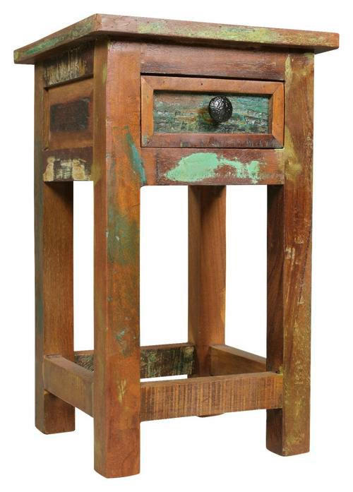 BEISTELLTISCH 30/30/50 cm Mangoholz massiv Braun quadratisch  - Schwarz/Braun, Design, Holz/Metall (30/30/50cm) - MID.YOU