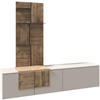 WOHNWAND  Taupe, Wildeiche 224/198/45 cm  - Taupe/Wildeiche, Design, Glas/Holz (224/198/45cm) - Voglauer