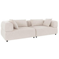 3-SITS SOFFA i beige  - beige/svart, Klassisk, metall/trä (246/67/105cm) - Rowico