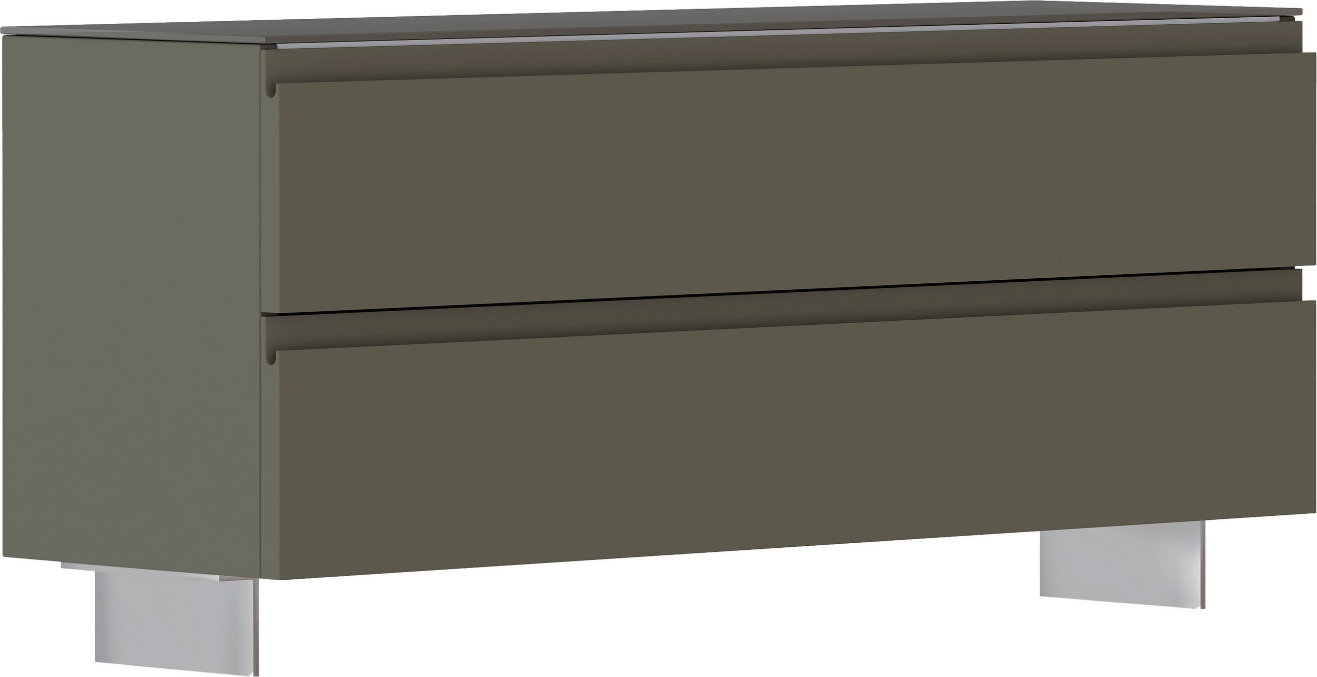 GARDEROBENBANK Taupe  - Taupe/Alufarben, Design, Glas/Metall (110/49/33cm) - Moderano