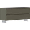 GARDEROBENBANK  in 110/49/33 cm  - Taupe/Alufarben, Design, Glas/Metall (110/49/33cm) - Moderano
