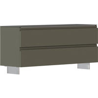 GARDEROBENBANK  in 110/49/33 cm  - Taupe/Alufarben, Design, Glas/Metall (110/49/33cm) - Moderano
