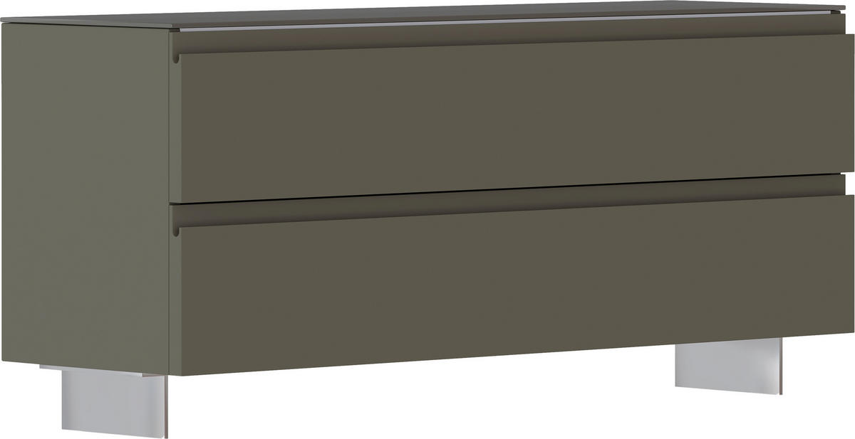 GARDEROBENBANK  in 110/49/33 cm  - Taupe/Alufarben, Design, Glas/Metall (110/49/33cm) - Moderano