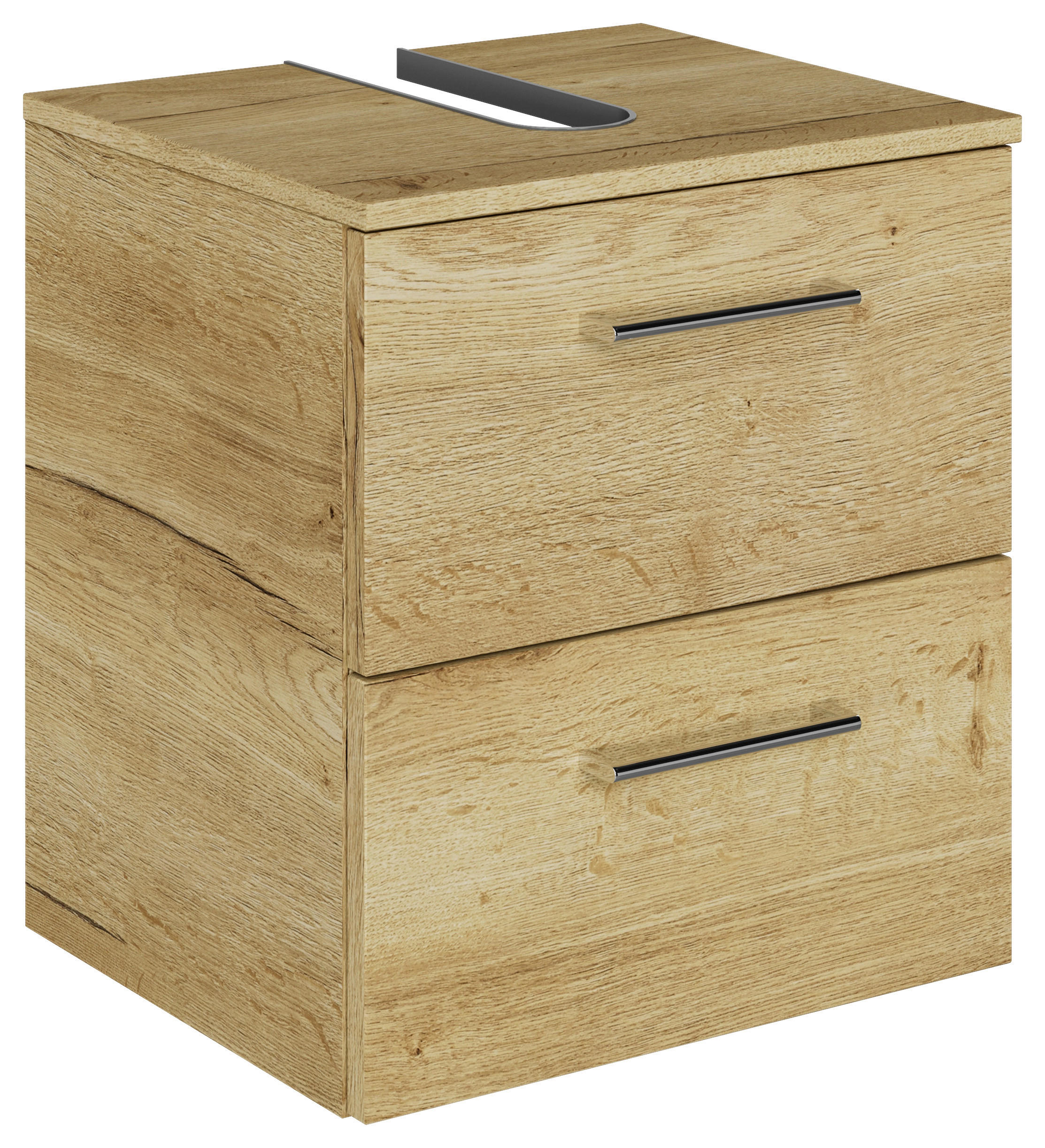 WASCHBECKENUNTERSCHRANK 45/49,8/38,3 cm  - Chromfarben/Wildeiche, KONVENTIONELL, Holzwerkstoff/Metall (45/49,8/38,3cm) - Sadena