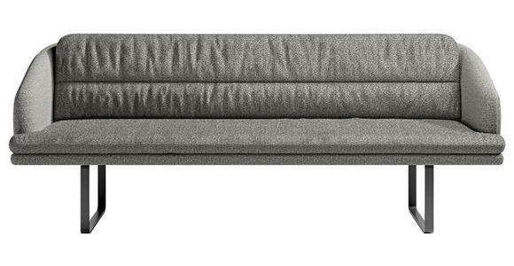 SITZBANK 255/89/68 cm Flachgewebe Graublau Metall  - Graublau/Schwarz, Design, Textil/Metall (255/89/68cm) - Dieter Knoll