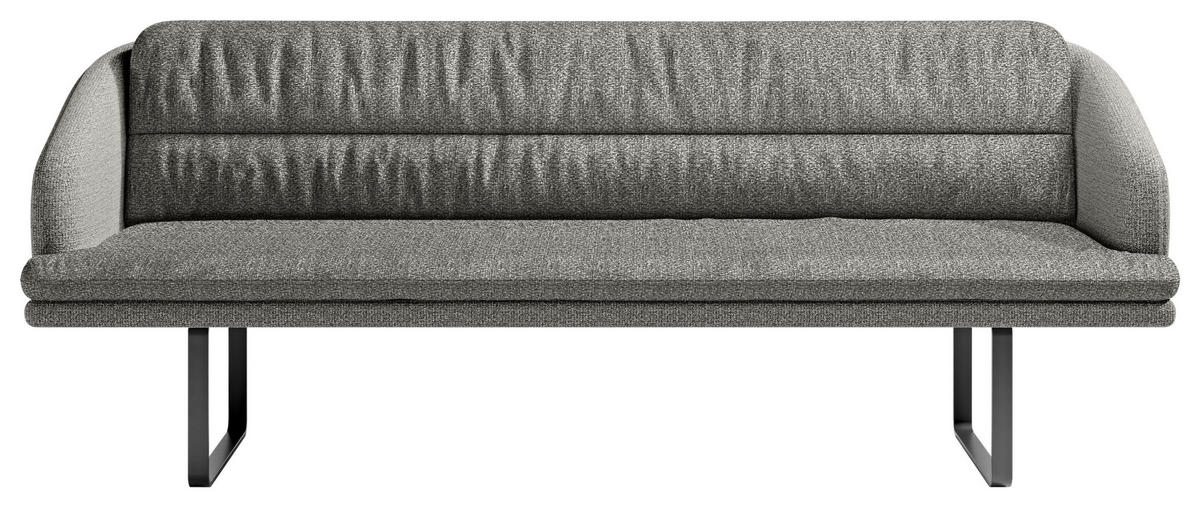 SITZBANK 255/89/68 cm Flachgewebe Graublau Metall  - Graublau/Schwarz, Design, Textil/Metall (255/89/68cm) - Dieter Knoll