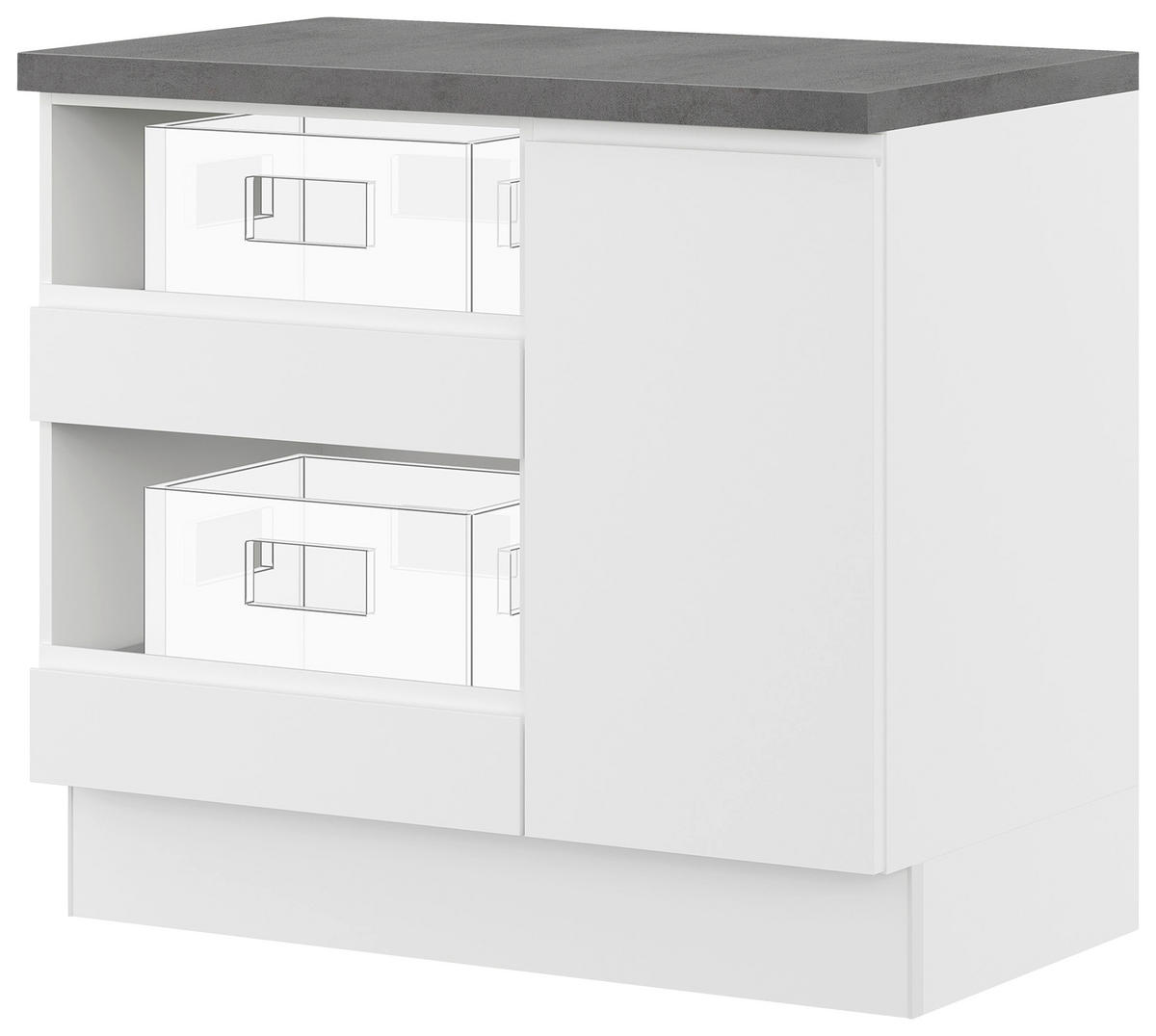 UNTERSCHRANK 100/91,8/58 cm  - Weiss, Basics, Holzwerkstoff (100/91,8/58cm) - Impuls