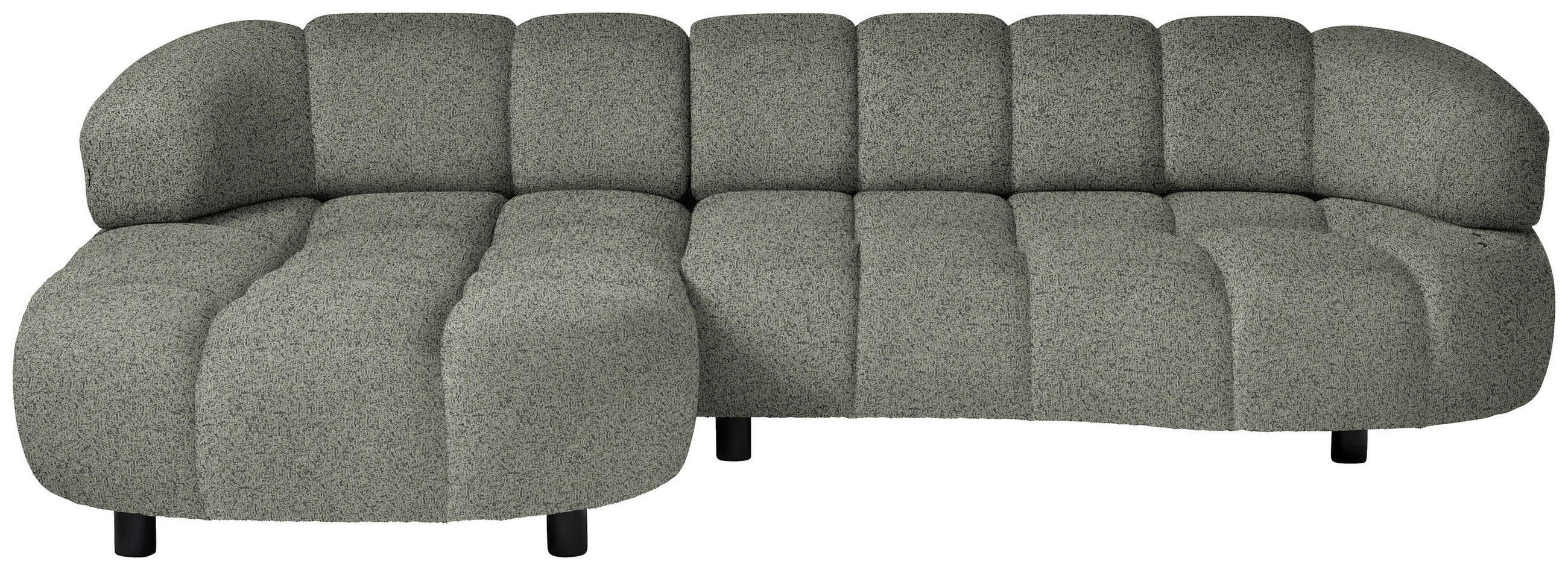 ECKSOFA Graubraun Webstoff  - Graubraun/Schwarz, Design, Holz/Textil (183/284cm) - Welnova