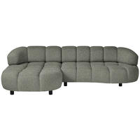 ECKSOFA Graubraun Webstoff  - Graubraun/Schwarz, Design, Holz/Textil (183/284cm) - Welnova