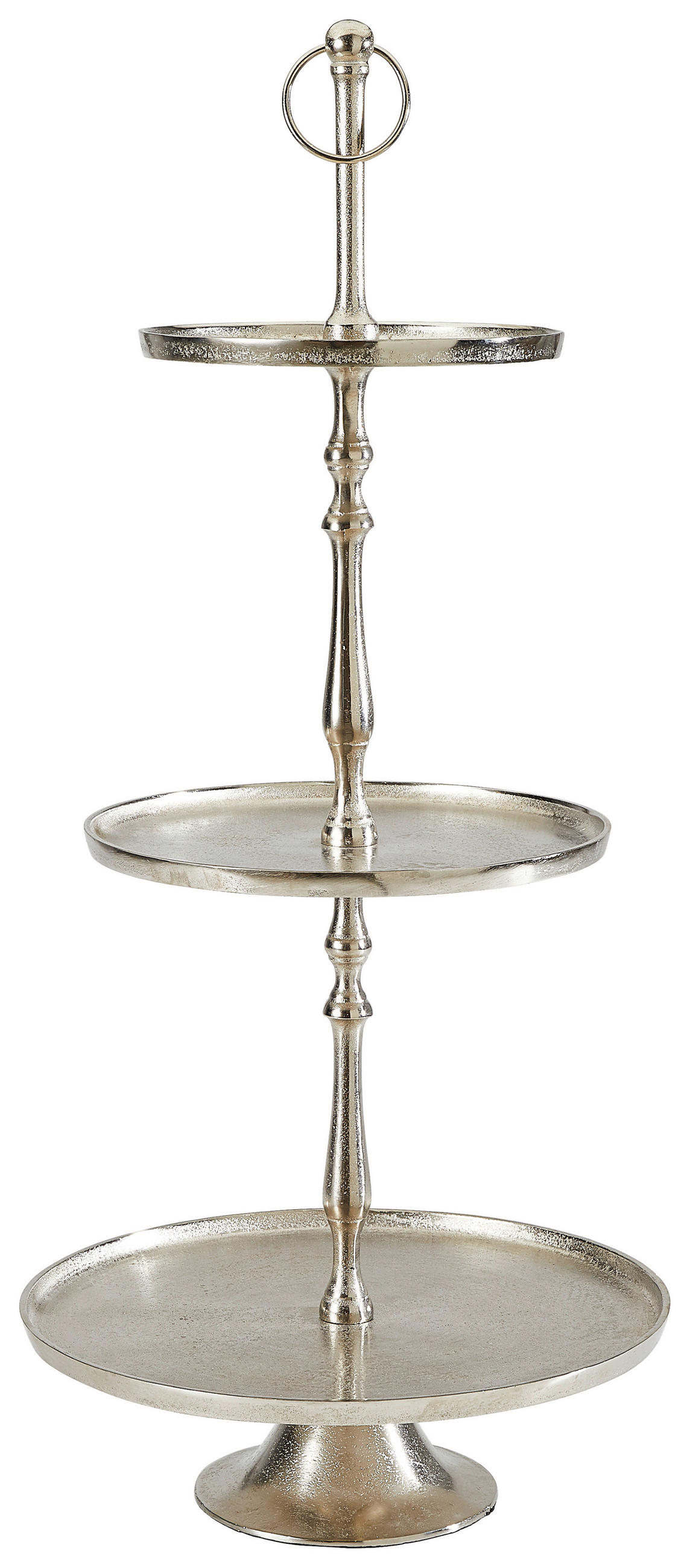 ETAGERE 3-stöckig - Silberfarben, KONVENTIONELL, Metall (93cm) - Ambia Home