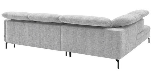 ECKSOFA in Flachgewebe Hellgrau 233/299-313 cm - Hellgrau/Schwarz, Design, Textil/Metall (233/299-313cm) - Dieter Knoll