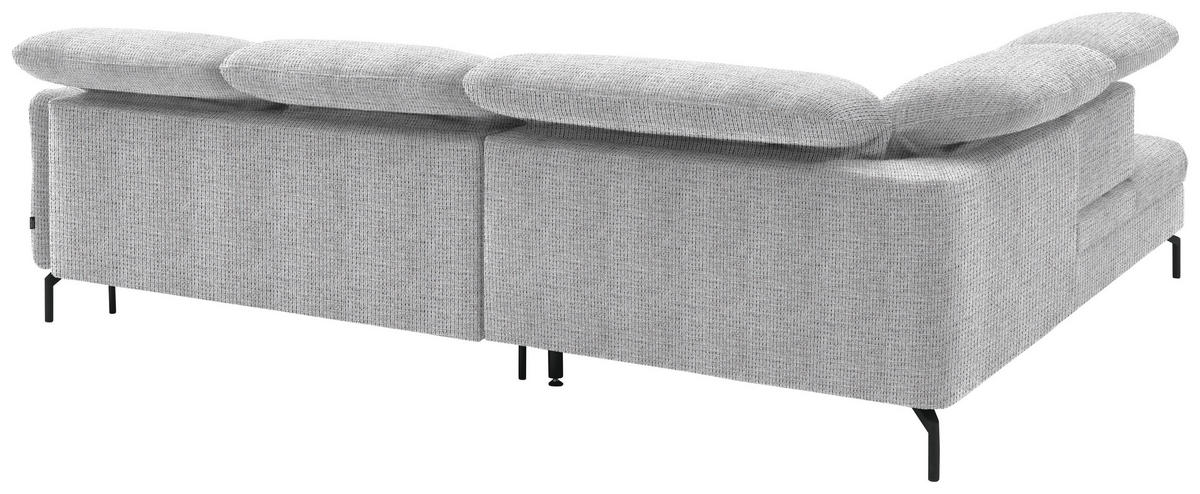 ECKSOFA in Flachgewebe Hellgrau  - Hellgrau/Schwarz, Design, Textil/Metall (233/299-313cm) - Dieter Knoll