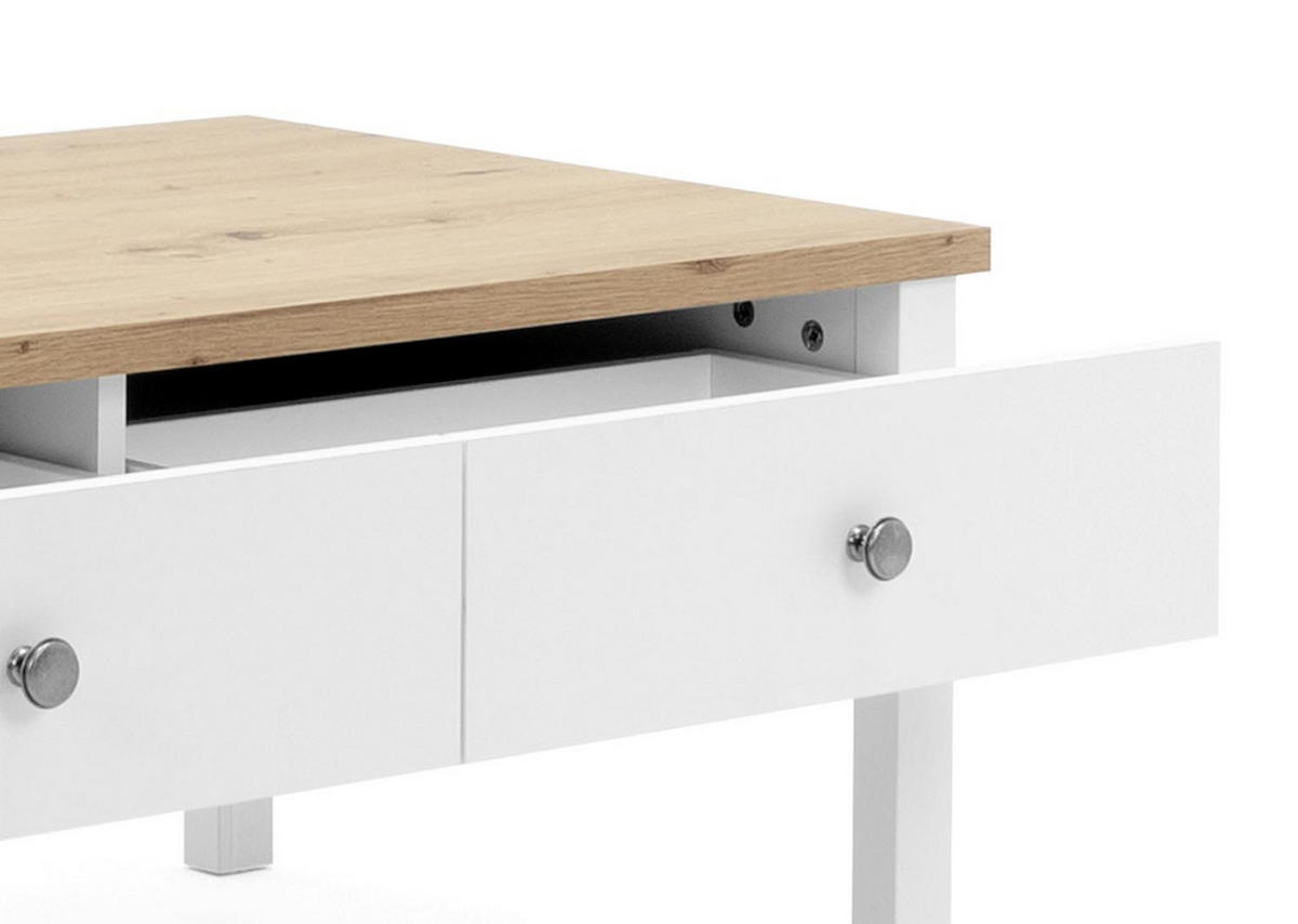 COUCHTISCH 100/60/40 cm rechteckig Weiß  - Alufarben/Weiß, KONVENTIONELL, Holzwerkstoff/Metall (100/60/40cm) - MID.YOU