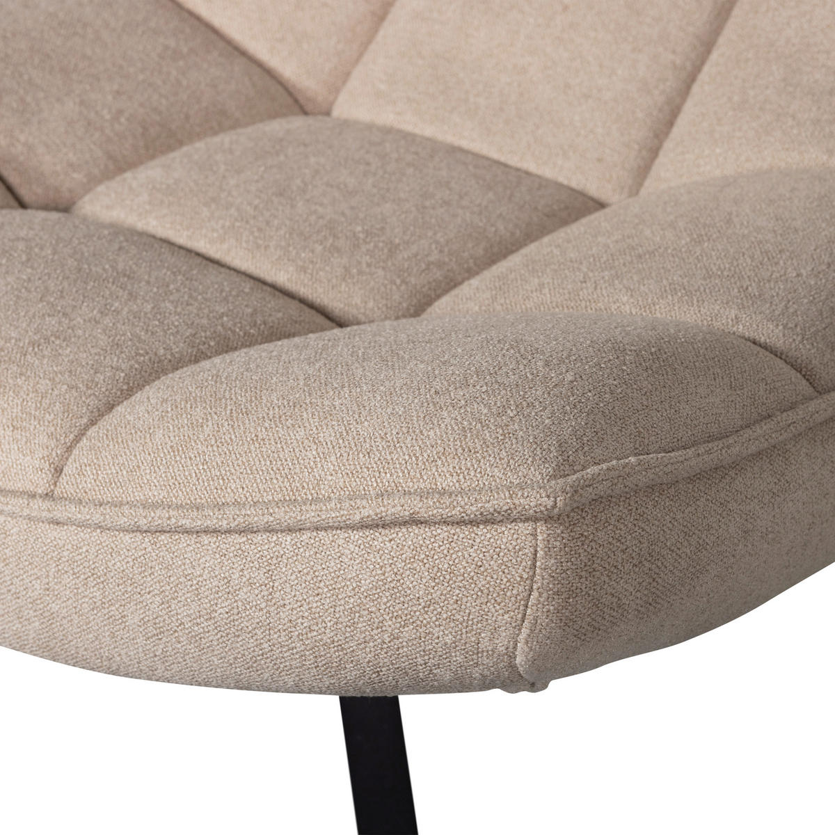 SESSEL in Webstoff Naturfarben  - Schwarz/Naturfarben, Design, Textil/Metall (74/84/86cm) - Livetastic
