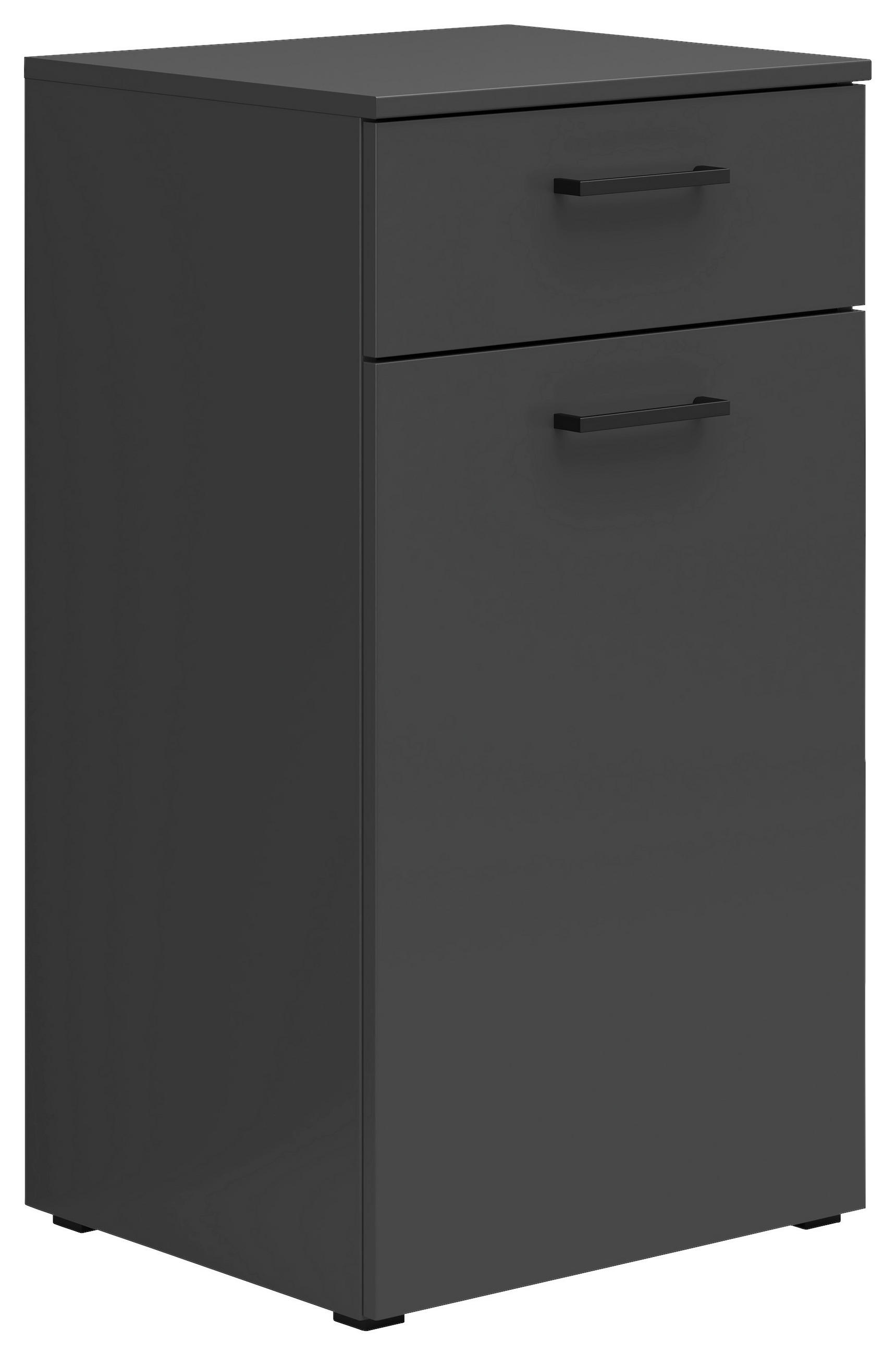 KOMODA, grafitová, 45/83/40 cm - čierna/grafitová, Modern, kompozitné drevo/plast (45/83/40cm) - Carryhome