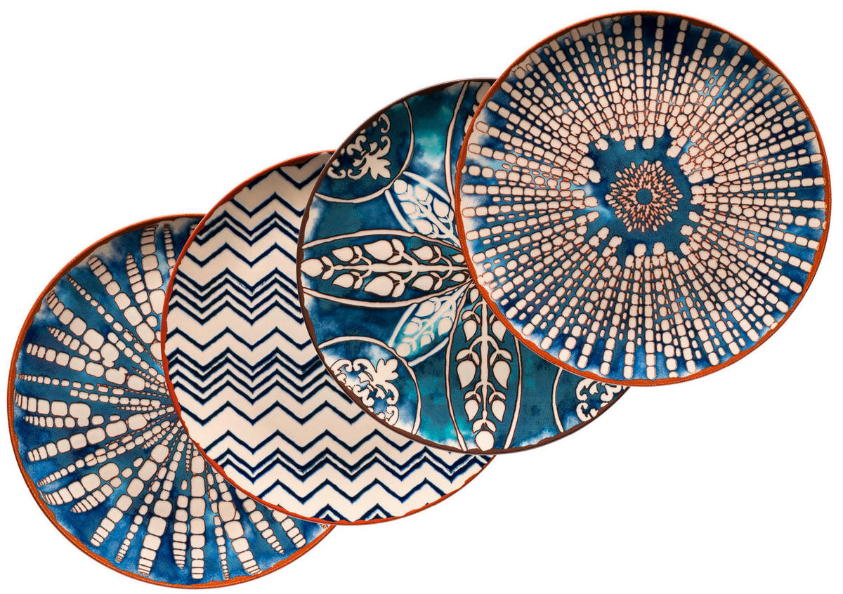 PLATZTELLER Keramik Steinzeug 4-teilig  - Blau/Weiß, Basics, Keramik (32cm) - Mäser