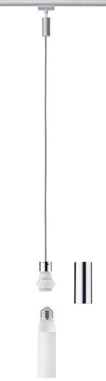 SCHIENENSYSTEM-HÄNGELEUCHTE URail 150 cm   - Chromfarben, Design, Metall (150cm) - Paulmann