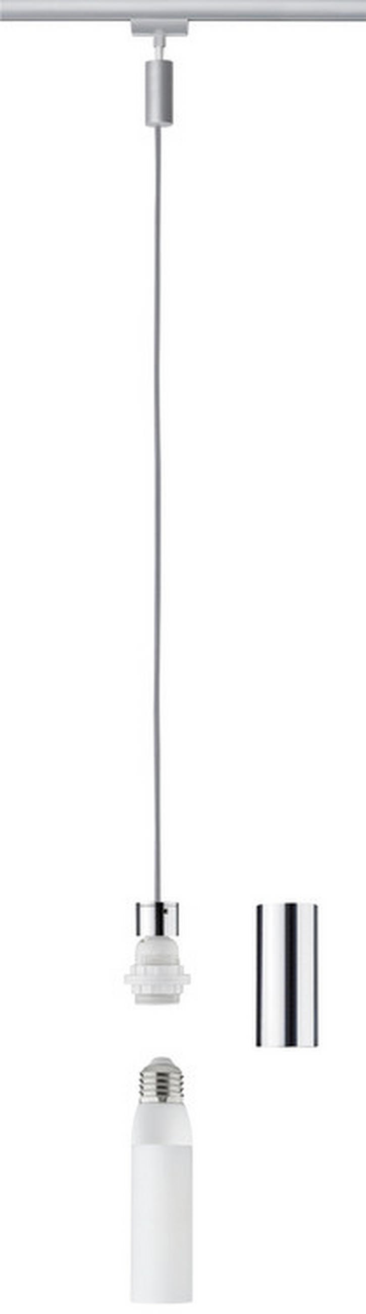 SCHIENENSYSTEM-HÄNGELEUCHTE    150 cm  - Chromfarben, Design, Metall (150cm) - Paulmann