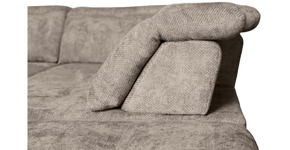 WOHNLANDSCHAFT Beige Struktur  - Beige/Schwarz, KONVENTIONELL, Textil/Metall (188/357/253cm) - Carryhome