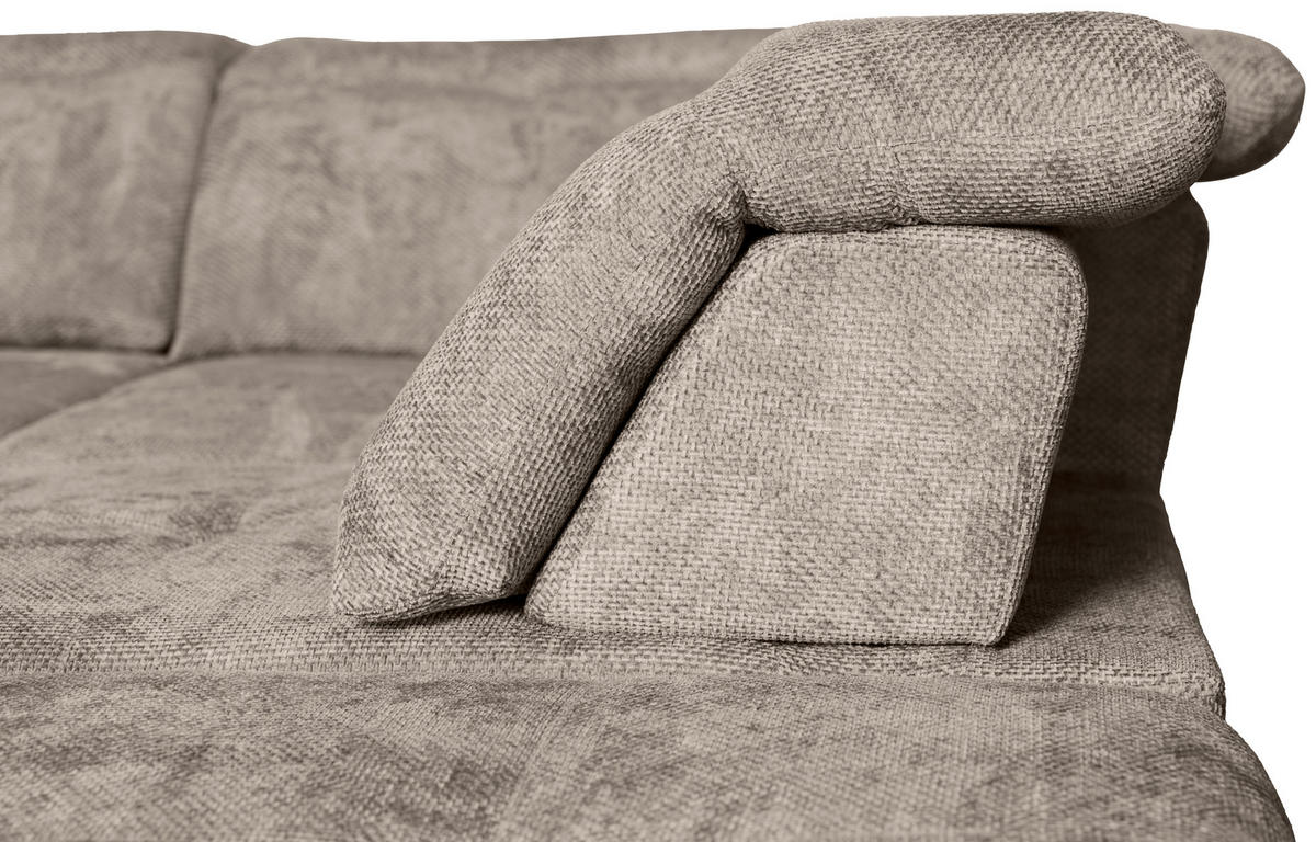WOHNLANDSCHAFT Beige Struktur  - Beige/Schwarz, KONVENTIONELL, Textil/Metall (188/357/253cm) - Carryhome