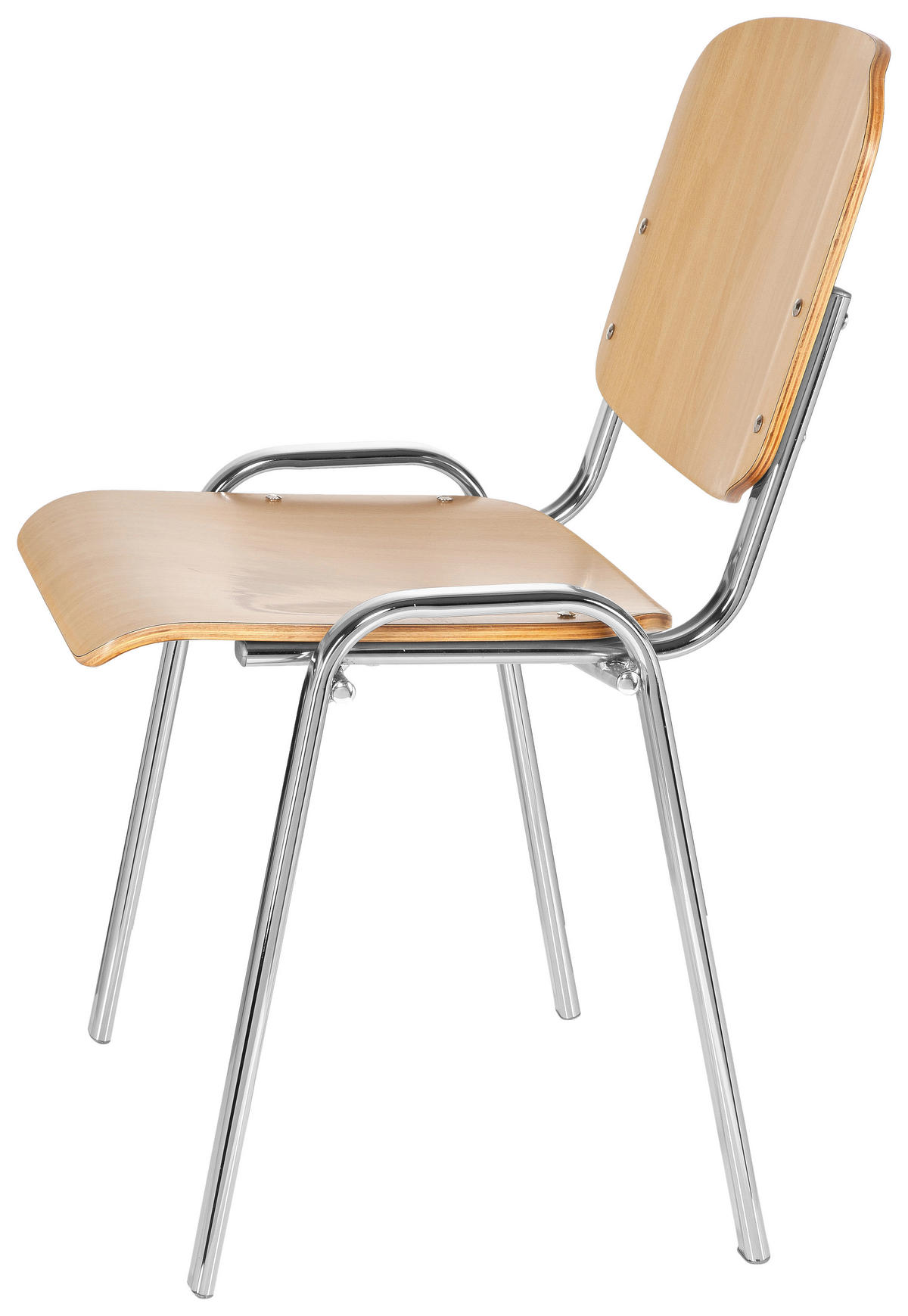 BESUCHERSTUHL Buchefarben, Chromfarben  - Chromfarben/Buchefarben, Basics, Holz/Metall (58/81/48cm) - MID.YOU