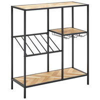 WEINREGAL   - Schwarz/Naturfarben, Design, Holz/Holzwerkstoff (80/90/32cm) - MID.YOU