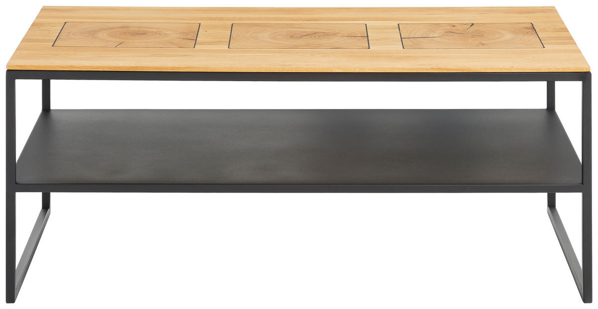 COUCHTISCH Holz 100/60/41 cm  - Wildeiche/Schwarz, Design, Holz/Metall (100/60/41cm) - Johann Jakob