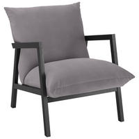 SESSEL in Mikrofaser Grau  - Wengefarben/Grau, Design, Holz/Textil (63/76/80cm) - Carryhome