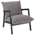 SESSEL Mikrofaser Grau    - Wengefarben/Grau, Design, Holz/Textil (63/76/80cm) - Carryhome