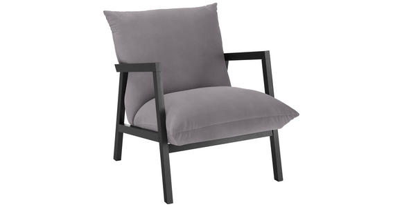 SESSEL Mikrofaser Grau    - Wengefarben/Grau, Design, Holz/Textil (63/76/80cm) - Carryhome