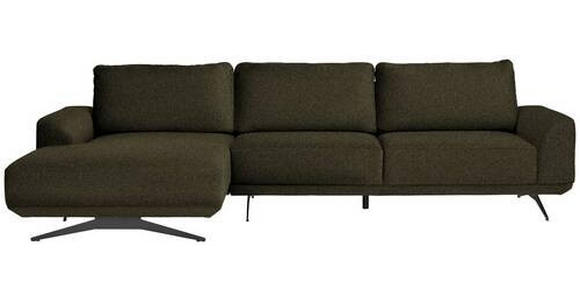 ECKSOFA in Webstoff Grün  - Schwarz/Grün, Design, Textil/Metall (172/320cm) - Valnatura