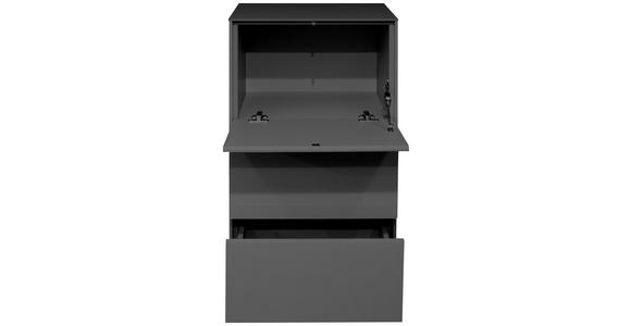 KOMMODE 52/89/42 cm in Anthrazit - Anthrazit/Schwarz, Design, Glas/Holzwerkstoff (52/89/42cm) - Novel