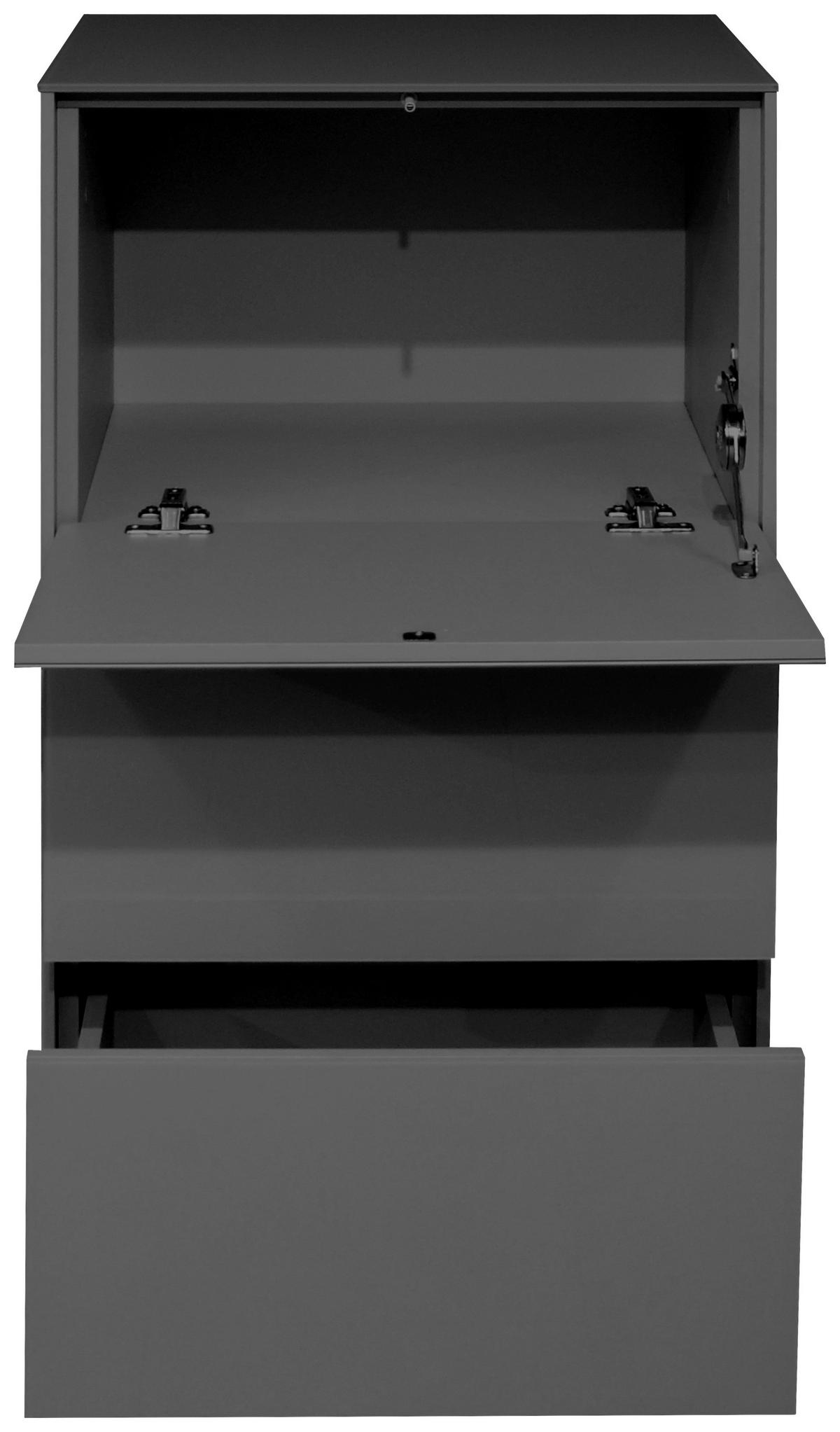 KOMODA, antracitová, 52/89/42 cm - černá/antracitová, Design, kompozitní dřevo/plast (52/89/42cm) - Novel