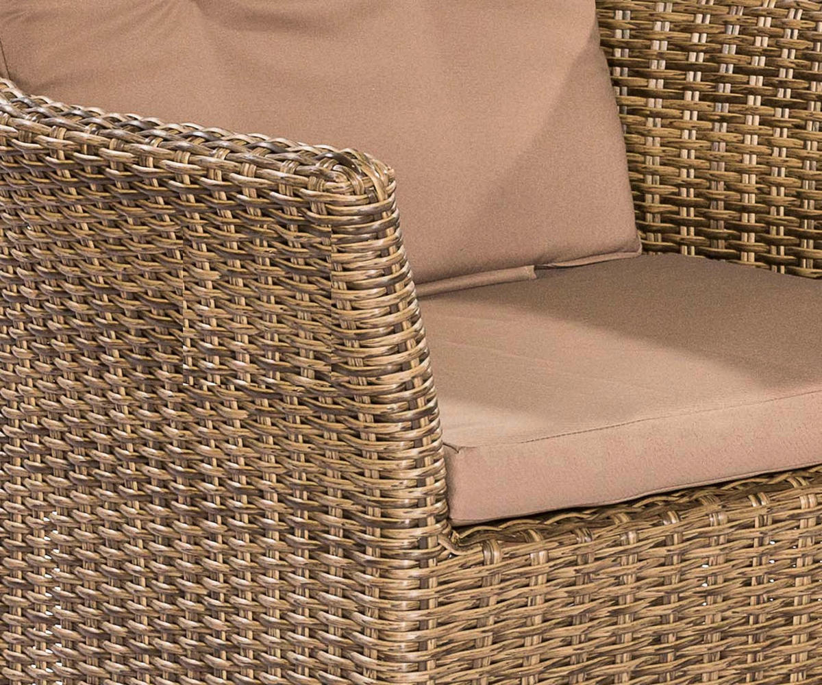 GARTENSESSEL Holz, Metall, Kunststoff, Textil Naturfarben, Cappuccino  - Naturfarben/Akaziefarben, KONVENTIONELL, Holz/Kunststoff (66/111/61cm) - Gardenson