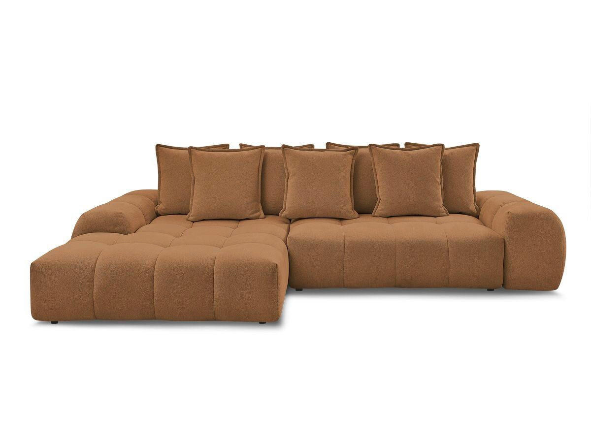 ECKSCHLAFSOFA EVEREST  mit Rücken echt, Armteil links, Armteil rechts Flachgewebe Orange  - Schwarz/Orange, MODERN, Kunststoff/Textil (180/318cm) - Livetastic