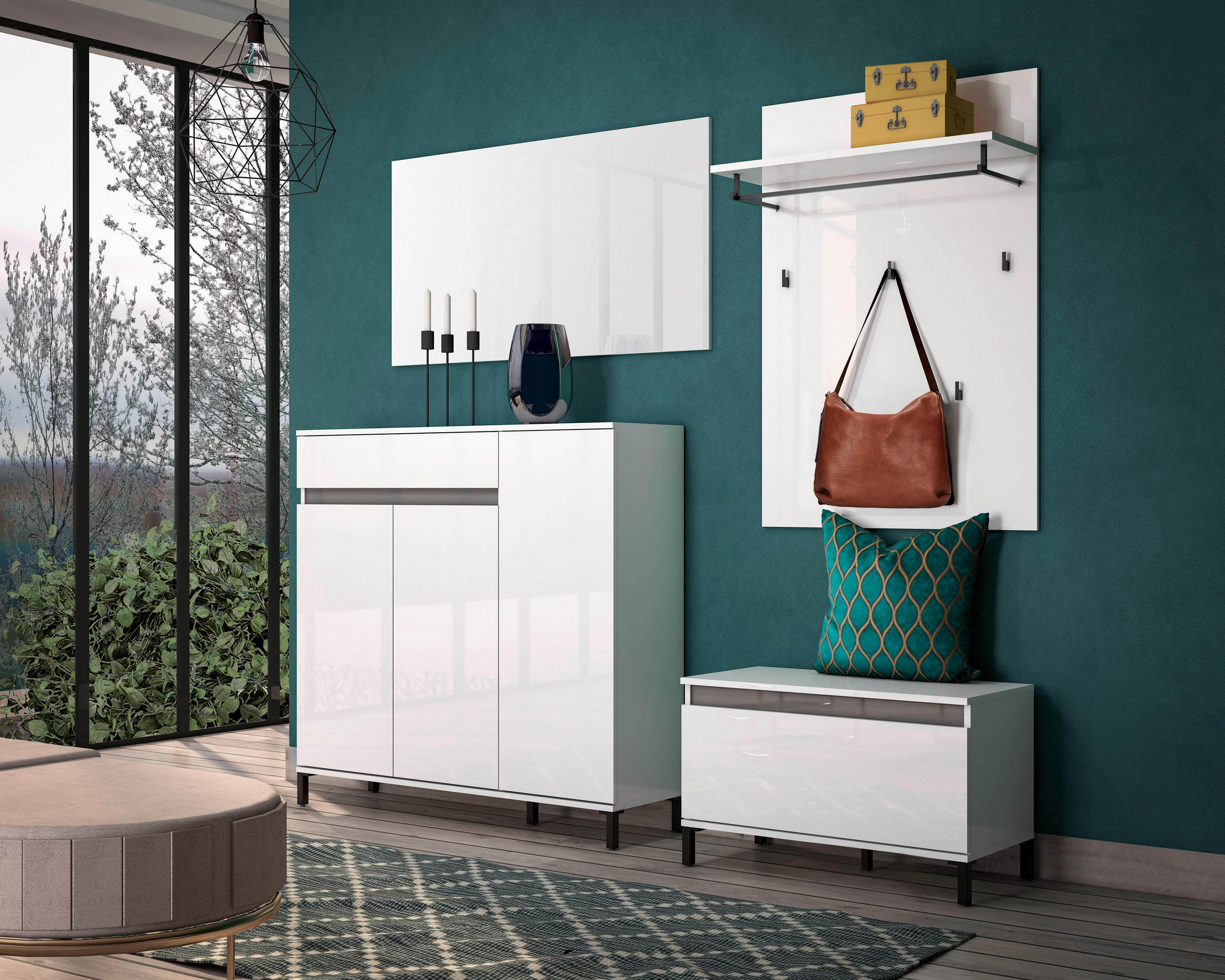 GARDEROBENBANK 80/48/38 cm  - Weiss/Anthrazit, Design, Holzwerkstoff/Kunststoff (80/48/38cm) - Xora