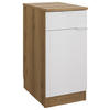 KÜCHENUNTERSCHRANK 40/86/60 cm  in Weiß, Eichefarben  - Eichefarben/Weiß, Basics, Holzwerkstoff/Metall (40/86/60cm) - MID.YOU