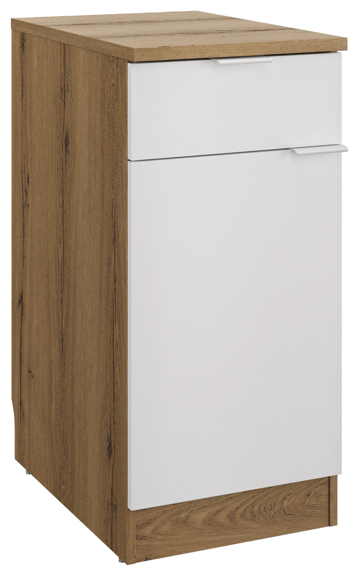 KÜCHENUNTERSCHRANK 40/86/60 cm  in Weiß, Eichefarben  - Eichefarben/Weiß, Basics, Holzwerkstoff/Metall (40/86/60cm) - MID.YOU