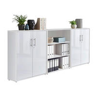 AKTENSCHRANK Weiß, Weiß Hochglanz  - Weiß Hochglanz/Weiß, MODERN, Holzwerkstoff (253,2/113,6/33cm) - MID.YOU