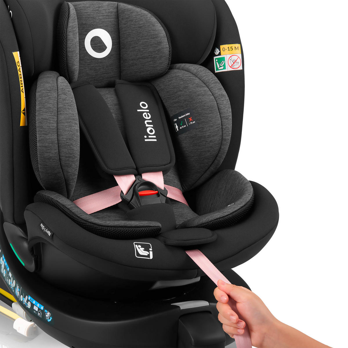 KINDERAUTOSITZ Navy i-Size  - Pink/Schwarz, Basics, Kunststoff (49/44/59-79cm) - Lionelo