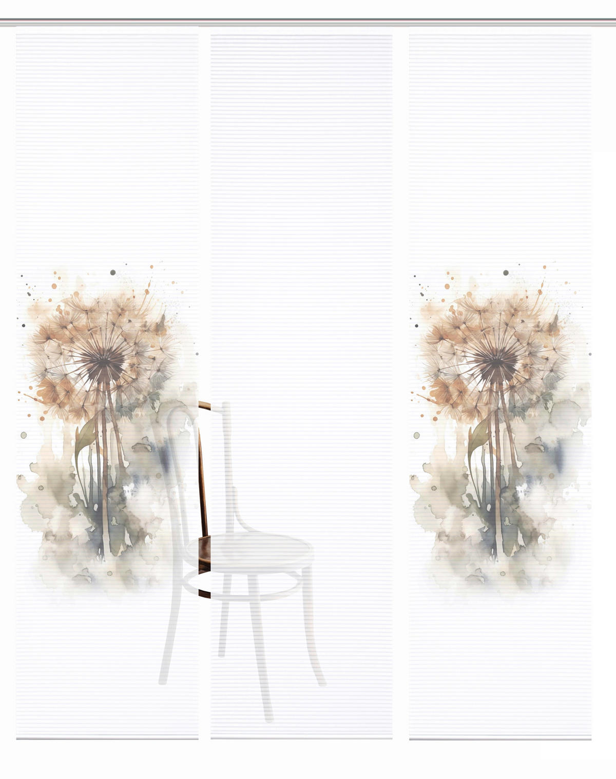 FLÄCHENVORHANG  3 Stück  blickdicht  180/245 cm   - Naturfarben/Weiß, Natur, Textil (180/245cm)