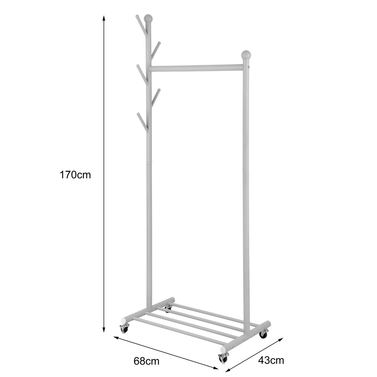 KLEIDERWAGEN in Beige 68/171/43 cm   - Beige, Design, Kunststoff/Metall (68/171/43cm) - MID.YOU