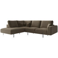 ECKSOFA in Flachgewebe Braun  - Schwarz/Braun, Design, Textil/Metall (223/280cm) - Livetastic