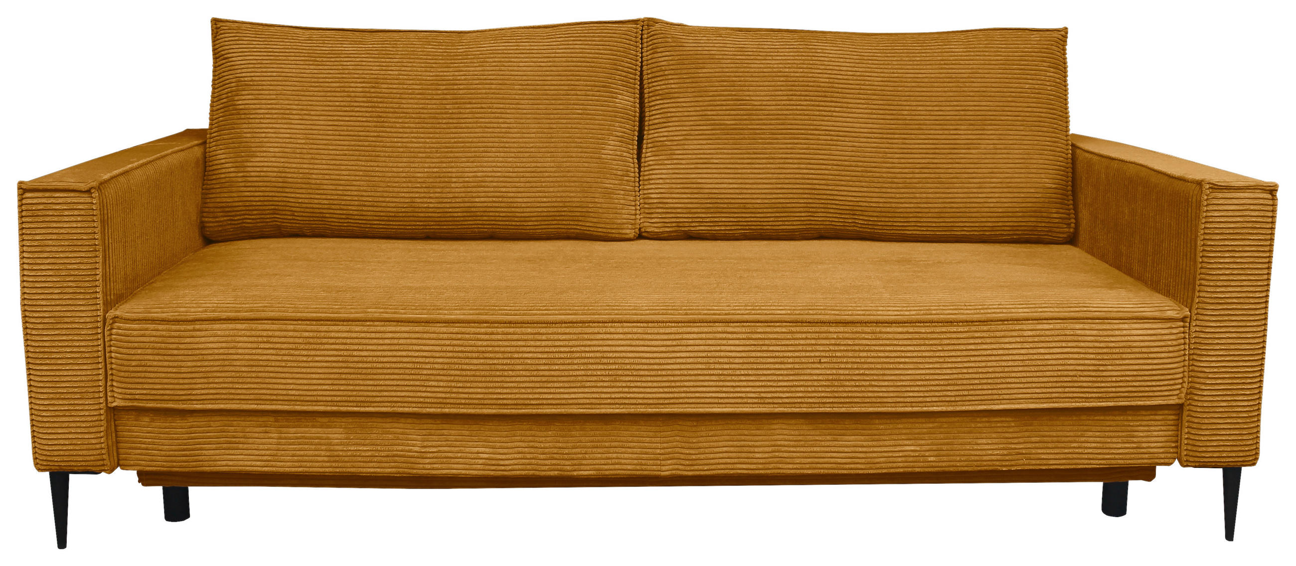 SCHLAFSOFA Cord Currygelb  - Currygelb/Schwarz, KONVENTIONELL, Textil/Metall (222/93/98cm) - Carryhome