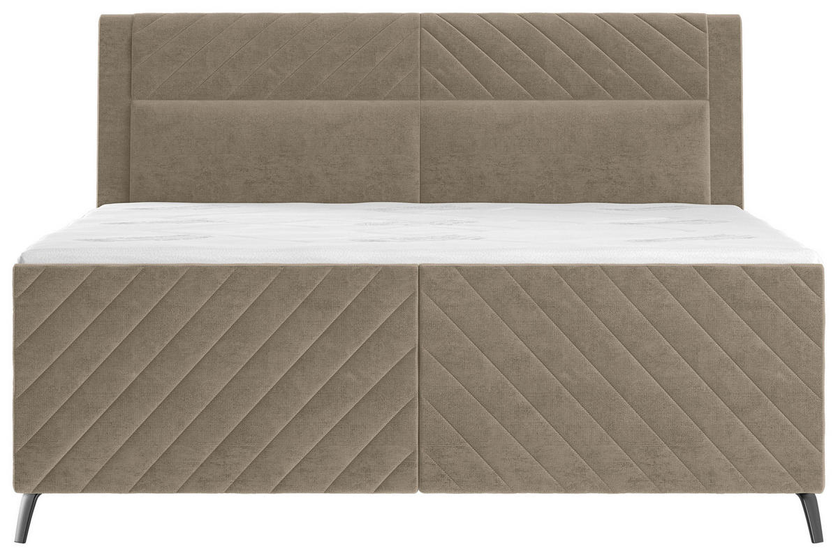 BOXSPRINGBETT 180/200 cm  in Cappuccino  - Schwarz/Cappuccino, Design, Textil/Metall (180/200cm) - Esposa