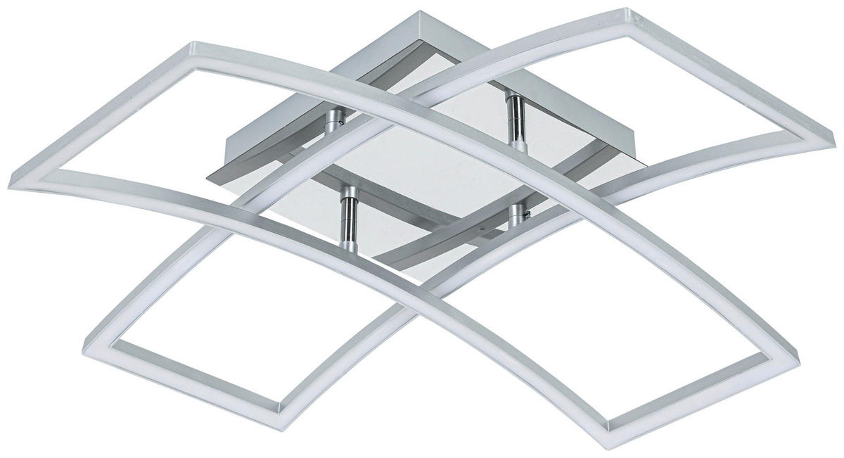 DECKENLEUCHTE 59/59/13 cm   - Chromfarben/Silberfarben, Trend, Kunststoff/Metall (59/59/13cm) - Novel
